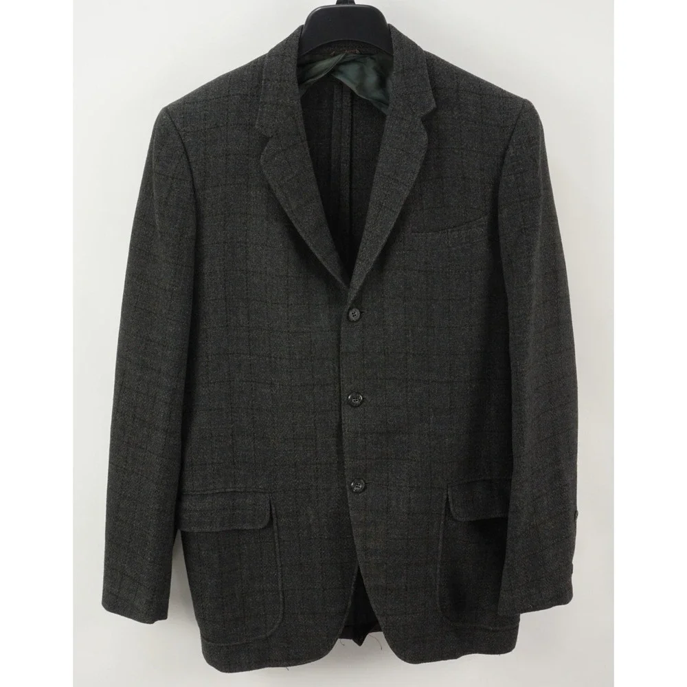 Vintage 1950s Robert Hall Unstructured Flannel Sport Coat Men's 40R Gray Check